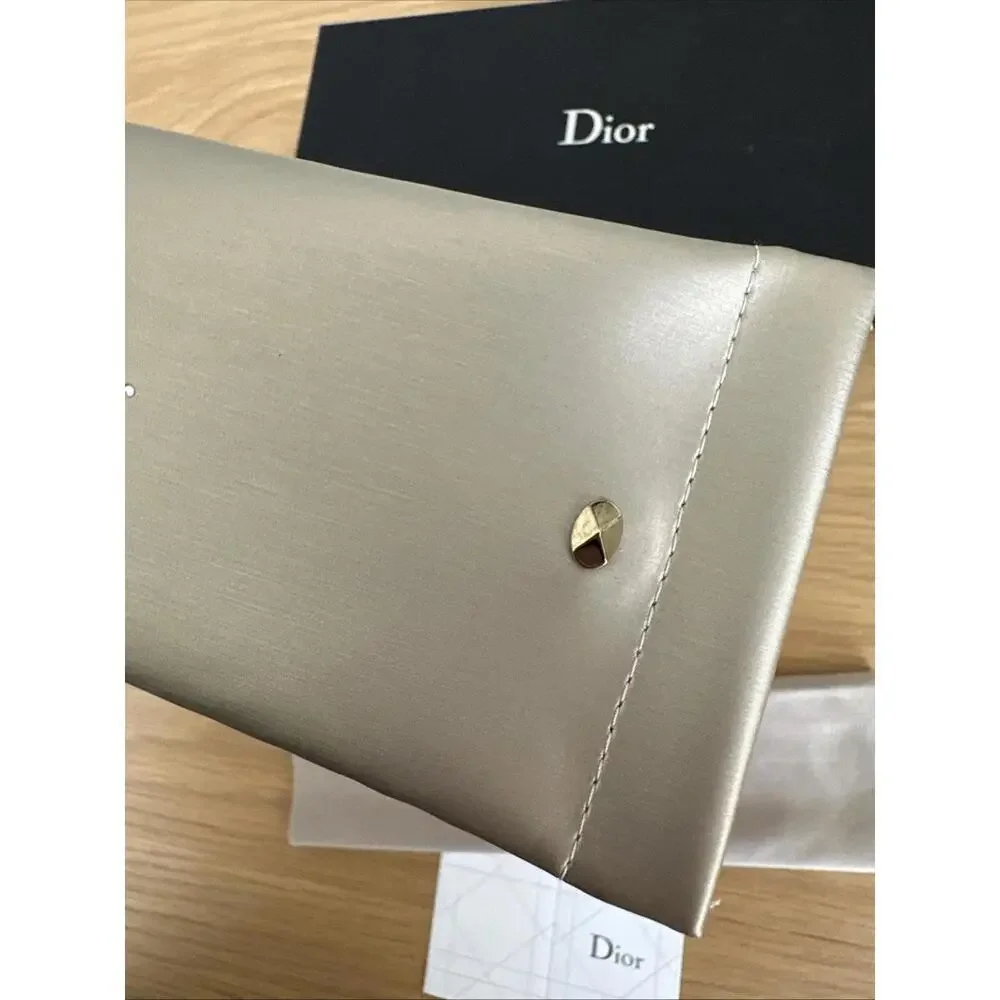 Dior Sunglasses Eyeglasses Soft Case + Microfiber Cloth, Box, Soft Sleeve, Gold - Picture 8 of 9